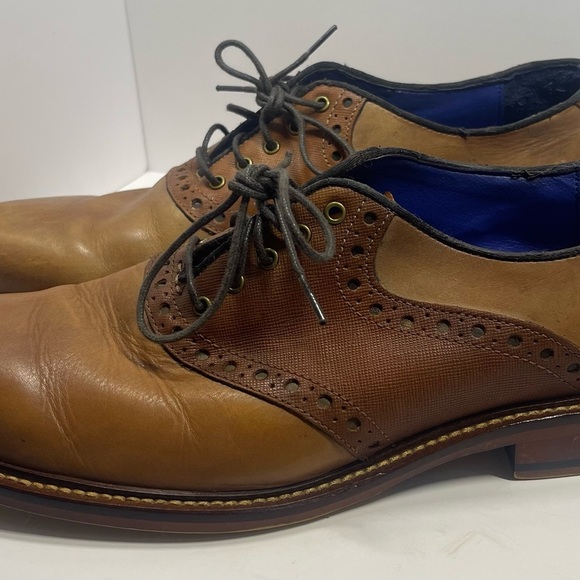 Winthrop Phillips Brown Leather Brogue Oxford Shoes 104120 Men’s Size 8 - Picture 3 of 9